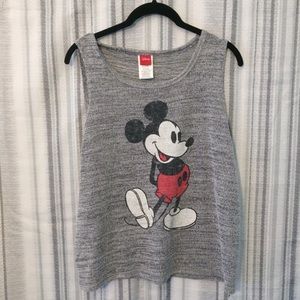 Disney Mickey Mouse Grey Knit Tank Top Size Medium
